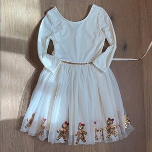 Zunie Cream Dress with Gold Accents
